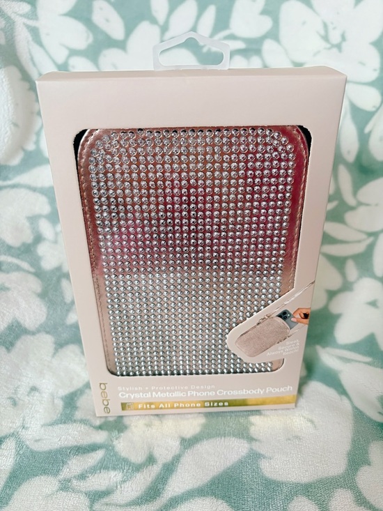 bebe Handbags - Bebe Pink Crystal Metallic Phone Crossbody Pouch 💖✨